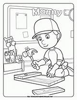 Coloring Pages Manny Handy Disney Junior Printable Builder Bob Clipart Popular Library Sheets sketch template