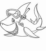 Coloring Shark Baby Pages Mouth Open Printable Cool Snorkeling Gear Drawing Sheets Color Kids Cartoon Print Adults Getdrawings Template Choose sketch template