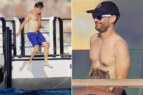 leonardo dicaprio jumps off yacht in saint tropez with tobey maguire