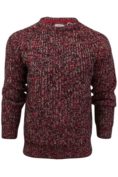 mens jumper fashion chunky fisherman fleck knit long sleeve  xact ebay