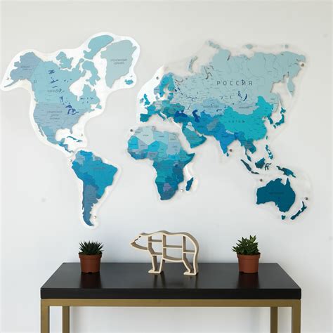wooden world map wall decor  gadenmap colorful mdf travel map