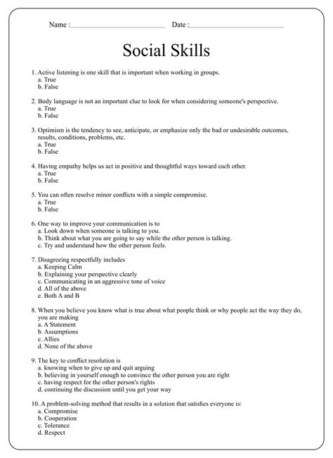 printable life skills worksheets  adults printable templates