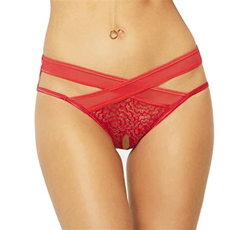 Lacy Line Sexy Lace Mesh Criss Cross Crotchless Panties