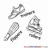 Coloring Flippers Trainers Kids Sport Pages Sheet Title sketch template