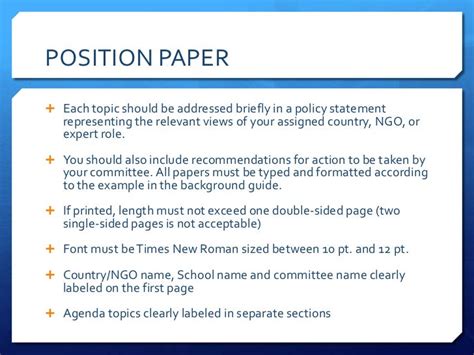 position paper format   format