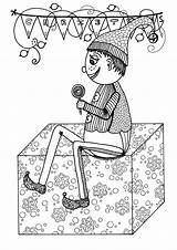 Coloring Elf Christmas Holly Jolly Pages Rocks Fancy sketch template