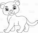 Panther Coloring Cute Animal Cartoon Color Vector Animals Illustration Wild 1023 17kb sketch template