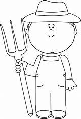 Farmer Farming Mycutegraphics Pitchfork Clipartkid sketch template