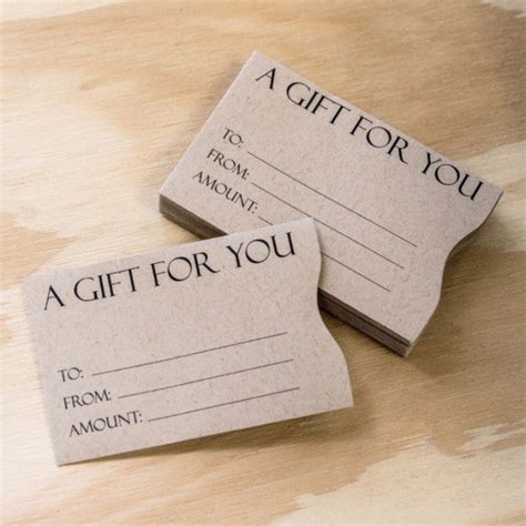 kraft paper bag gift card sleeves vend gift cards