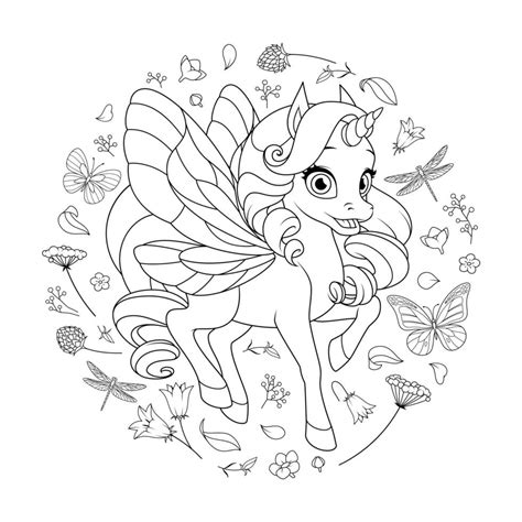 unicorn fairy coloring coloring pages