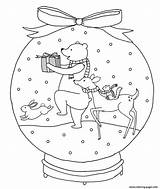 Winter Coloring Pages Snowglobe Animals Printable sketch template