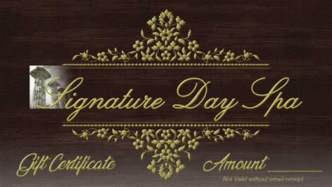 gift certificate signature day spa