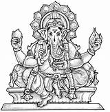 Ganesh Chaturthi Pages Colouring Ganpati Coloring Draw Colors sketch template