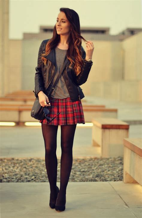15 best outfit ideas on how to wear red plaid skirt