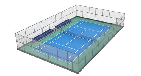 tennis court 3d model turbosquid 1347616