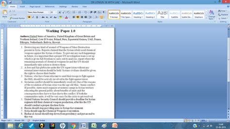 write woring paper  mun format   mun working paper
