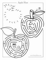 Fall Mazes Maze Thanksgiving Kids Brainymaze Apple Turkey sketch template