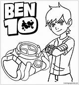 Ben Omnitrix Pages Coloring Color Print Coloringpagesonly sketch template