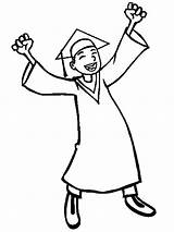 Graduation Coloring Pages Drawing Kids Color Printable Library Clipart sketch template