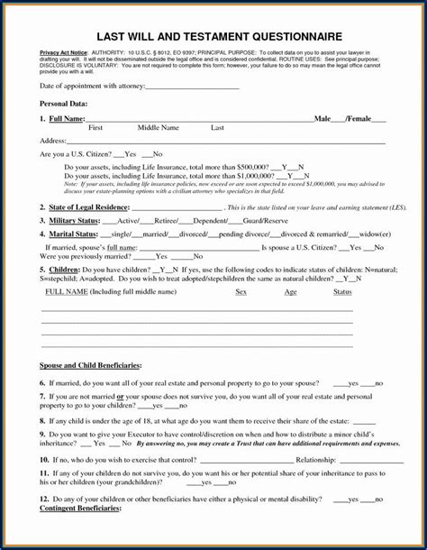 printable    testament blank forms tennessee form