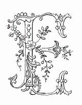 Letter Coloring Pages Beautiful Monogram Alphabet Letters Embroidery Drawing Illuminated Lettering Bogstaver Colouring буквы вышитые Alphabets Mandala Hand American Malebøger sketch template