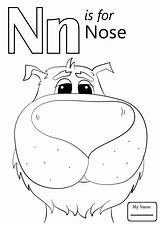 Letter Coloring Pages Preschool Getcolorings Color Printable Alphabet Nose sketch template
