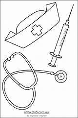 Nurse Clip Coloring Printable Pages Template Nursing Graduation Clipart Doctor Nurses Hat Drawing Tools Kids Stethoscope Google Outs Cut Cards sketch template