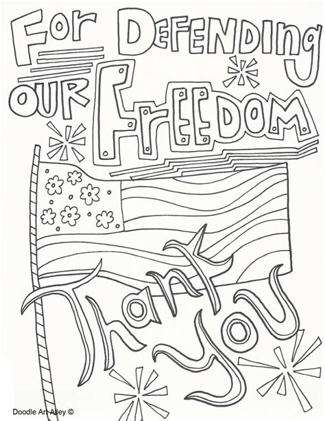 memorial day coloring pages doodle art alley