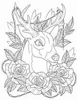 Coloring Tattoo Pages Designs Printable Adult Skull Deer Tribal Print Getdrawings Color Getcolorings Drawing Christmas Colorings Digital sketch template