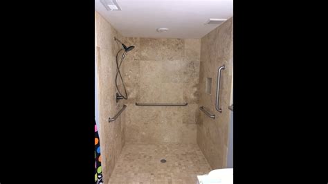 wheelchair accessible shower  part   full basement remodel youtube