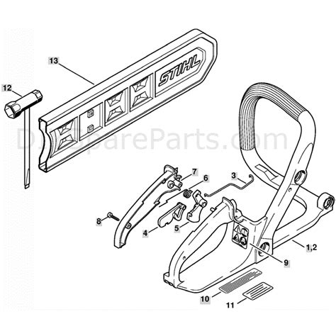 stihl ms  chainsaw msc bz parts diagram handleframe tools
