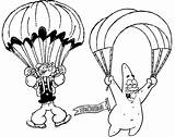 Parachute Coloring Spongebob Patrick Popeye Flying Pages Favourite Children Fun sketch template