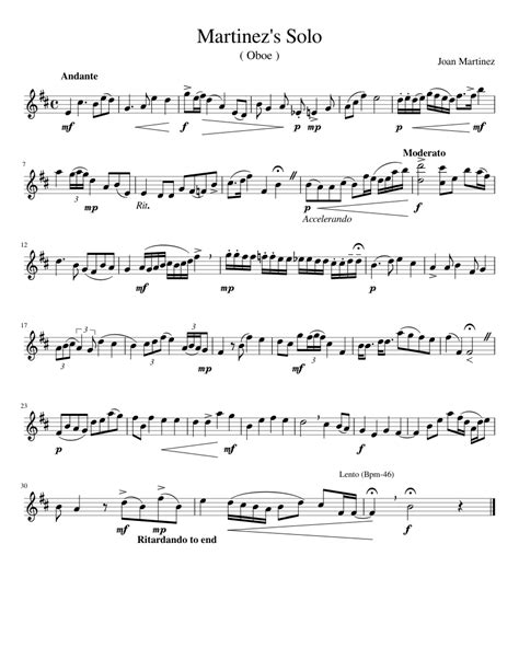 oboe solo sheet   oboe solo musescorecom