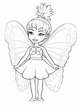 Coloring Pages Fairy Little Girl Princess Barbie Print Printable Kids Adult sketch template