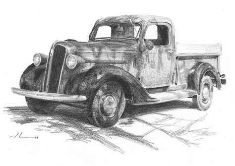 classic chevy truck pencil portrait  mike theuer truck art pencil