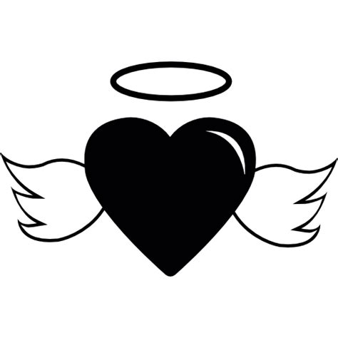 Shapes Lovely Angel Wings Halo Heart Heart Shape Icon