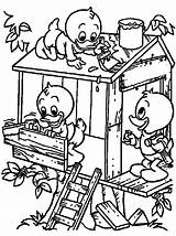 Coloring Pages Donald Duck Disney Baby Houses Build sketch template