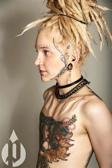 pin  pantherasade  dreads body piercings body art photography body art