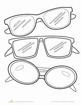 Sunglasses Coloring Glasses Pages Printable Eyeglasses Kids Template Worksheets Sunglass Emoji Worksheet Summer Kindergarten Color Sun Sunnies Colouring Education Templates sketch template