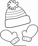 Winter Clipart Mittens Template Preschool Hat Coloring Pages Kids Activities Choose Board Projects Snow sketch template