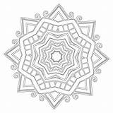 Coloring Mandala sketch template
