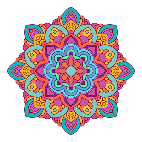 color mandala vector illustration template isolated hand drawn doodle