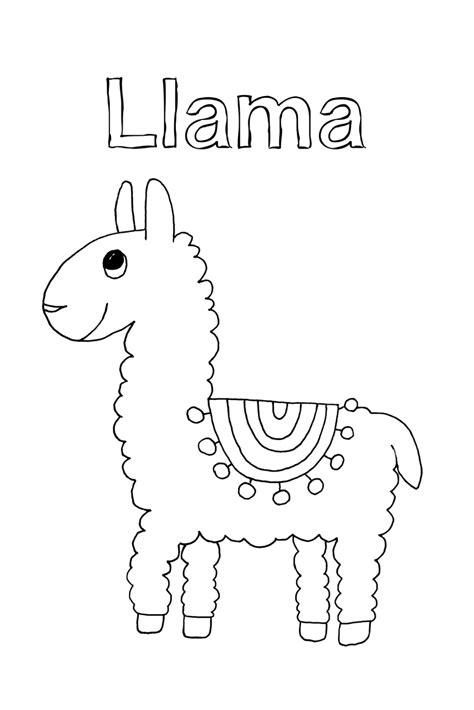 kids cute llama coloring page preschool coloring pages funny