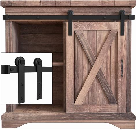 amazoncom winsoon ft super mini sliding barn door cabinet hardware kit  single door tv