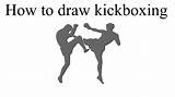 Boxing Kick Drawing sketch template