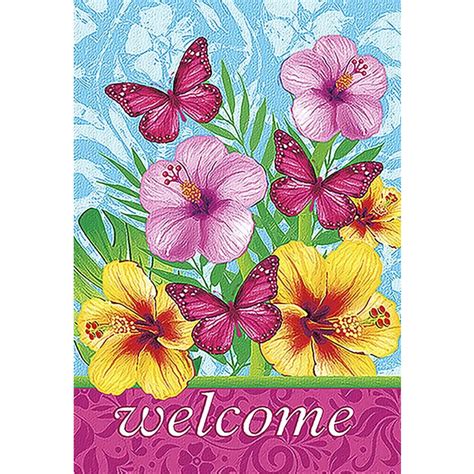 hot sale garden flag  butterfly flower garden flags  sided