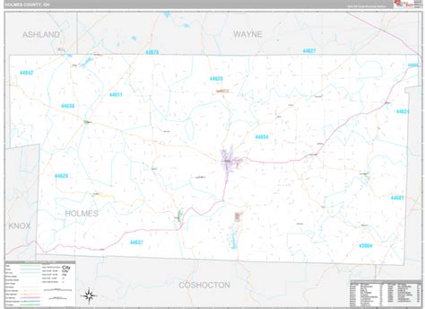 holmes county  wall map premium style  marketmaps mapsales