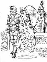 Coloring Pages Knights Printable Print sketch template