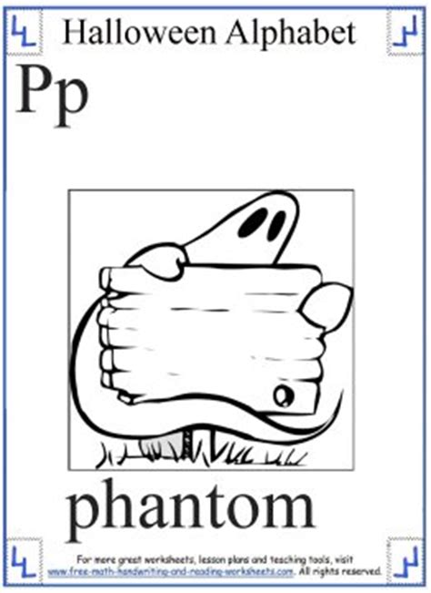 halloween coloring sheets phonetic alphabet  p