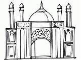 Ramadan Moschee Mosque Ausdrucken Masjid Ausmalbild Kostenlos Malvorlagen Acraftyarab sketch template